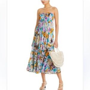 AQUA Strapless Smocked Midi Dress - 100%
Exclusive NwT